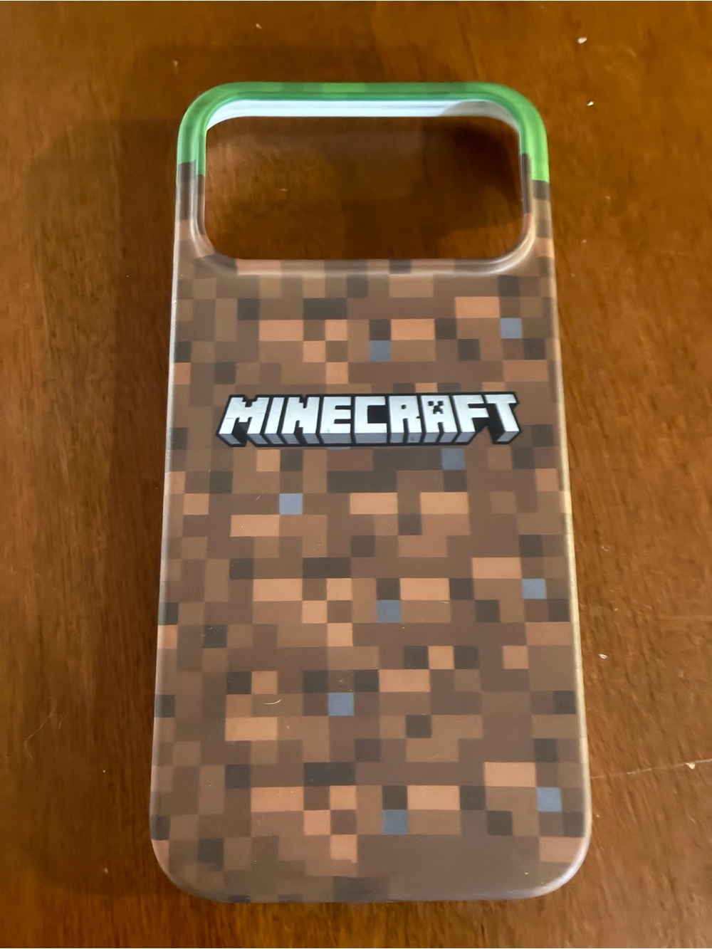 SHEIN Minecraft Brown Pixel Dirt Phone Case with Green Trim  iphone 17 pro max